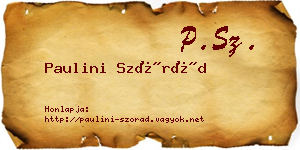 Paulini Szórád névjegykártya